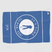 彼のためのパーTeeおもしろいゴルファーのユーモアのモノグラム ゴルフタオル (横)