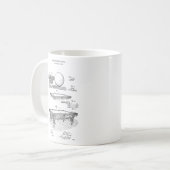 彼のためのビリヤードの青写真のプールのゲームのコーヒー・マグ コーヒーマグカップ (正面左)