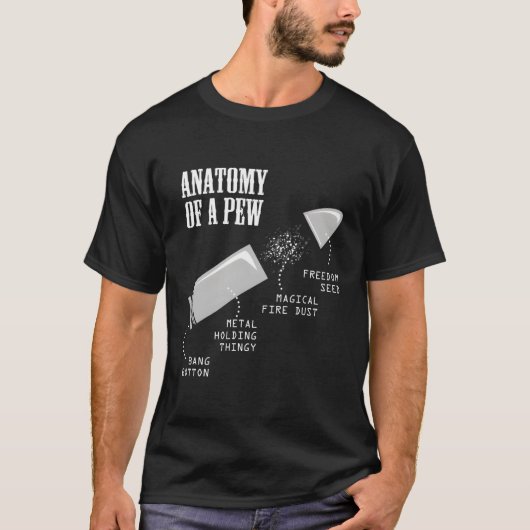 彼のためのピュー銃の武器の防弾の解剖学 Tシャツ (正面)