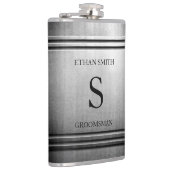 彼のためのブラシをかけられたクロムお洒落でパーソナライズなフラスコ フラスク (右)