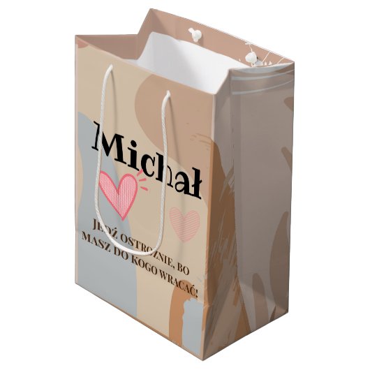 彼のためのポーランドギフト彼のボーイフレンドPoland po polsku ミディアムペーパーバッグ (正面アングル)