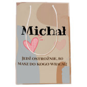 彼のためのポーランドギフト彼のボーイフレンドPoland po polsku ミディアムペーパーバッグ (正面)