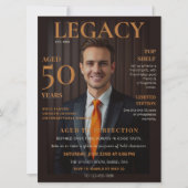 彼のためのレガシー誕生日デザイン – ウィスキーラベル 招待状 (正面)