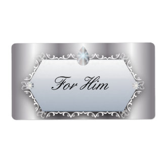 彼のためのヴィンテージ結婚式パールシルバーロマンチック ラベル