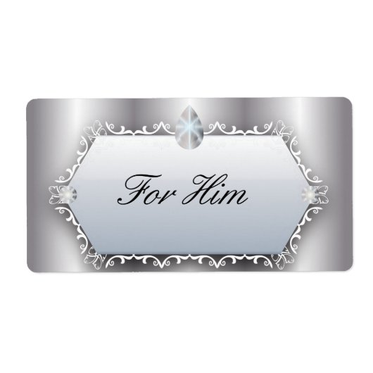 彼のためのヴィンテージ結婚式パールシルバーロマンチック ラベル (正面)