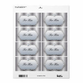 彼のためのヴィンテージ結婚式パールシルバーロマンチック ラベル (フルシート)