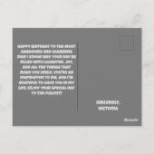 彼のための上品な猫誕生日カード ポストカード (裏面)