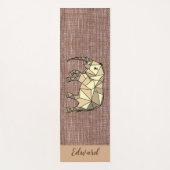 彼のための個人的な茶色の黒の居心地の良い象 ヨガマット (正面)