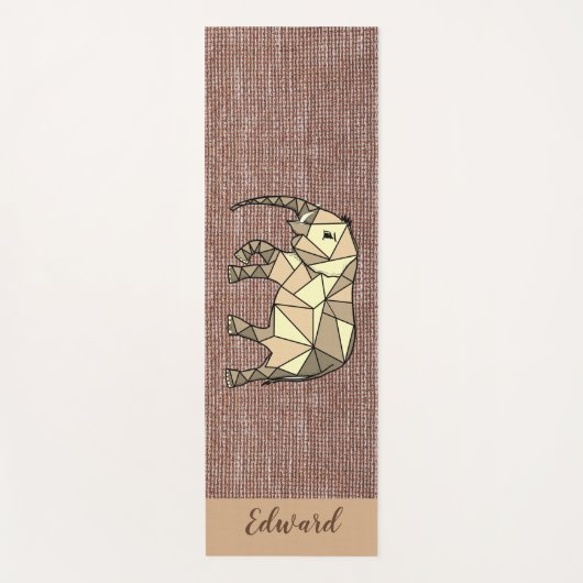 彼のための個人的な茶色の黒の居心地の良い象 ヨガマット (正面)