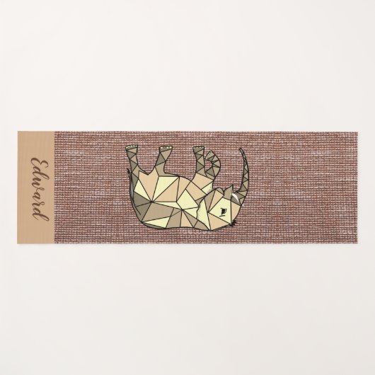 彼のための個人的な茶色の黒の居心地の良い象 ヨガマット (正面(横))