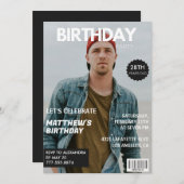 彼のための写真28歳の誕生日招待状誌 招待状 (正面/裏面)