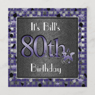 彼のための幸せな第80誕生日のパーティの招待状 招待状