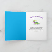 彼のための引退おめでとう写真レトロ車 カード (内部)