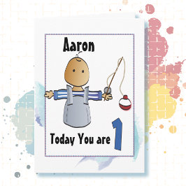 彼のための最初のパーソナライズされた誕生日カード カード