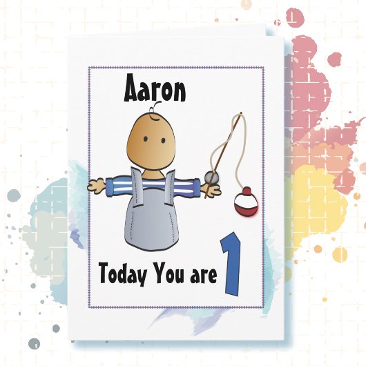 彼のための最初のパーソナライズされた誕生日カード カード