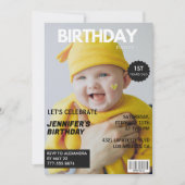 彼のための最初の誕生日招待状雑誌の表紙 招待状 (正面)