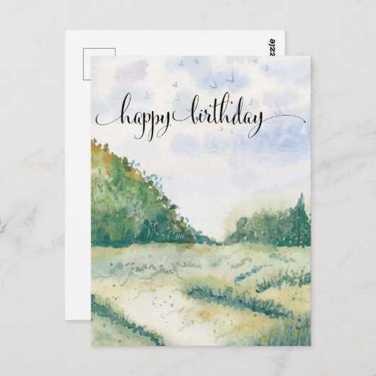 彼のための水彩はがき、水彩フィールド ポストカード (正面/裏面)