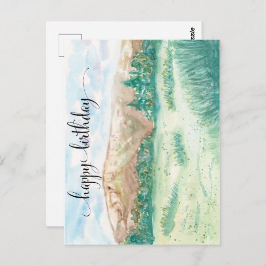 彼のための水彩ポストカード、水彩の山々 ポストカード (正面/裏面)