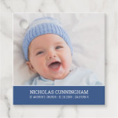 彼のための洗礼 |写真モダンシンプルベビー フェイバータグ (正面)