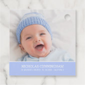 彼のための洗礼 |写真モダンシンプルベビー フェイバータグ (裏面)