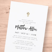 彼のための洗礼 現代のミニマリストクロス 招待状