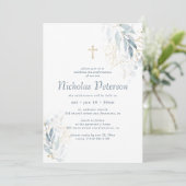 彼のための確認 現代の葉のゴールドクロス 招待状 (スタンド正面)