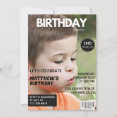 彼のための第2の誕生日招待状雑誌の表紙 招待状 (正面)