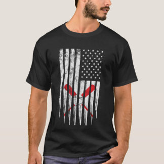 彼のための米国旗のヴィンテージの野球の旗 Tシャツ