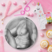 彼のための紙皿 - 美術ヌード男性ドローイング ペーパープレート (パーティー)