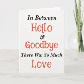 彼のための素敵な同情カード彼女,ペット死別 招待状 (正面)