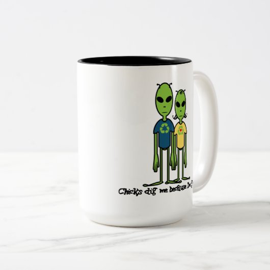 彼のための素晴らしく環境に優しいギフトのアイディア ツートーンマグカップ (正面右)