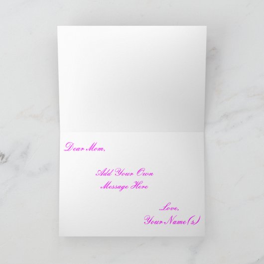 彼のための美しい母の日の挨拶状メッセージ カード (内部)