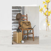 彼のための誕生日 – ヴィンテージ魚釣りロッド カード (黄色い花)