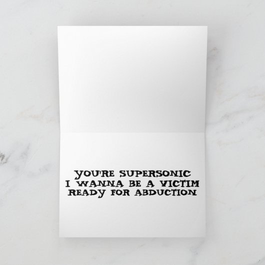 彼のための誘拐ロマンチックな挨拶状の準備ができている カード (内部)