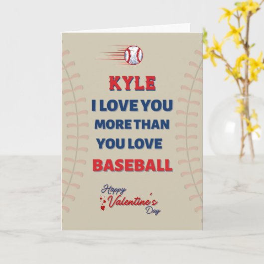 彼のための野球のグリーティングカード、彼のためのバレンタイン カード (黄色い花)