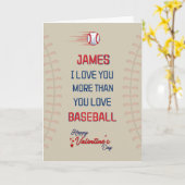 彼のための野球バレンタインのデイカード、彼のためのカード カード (黄色い花)