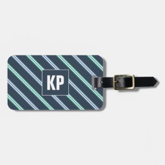彼のための青い縞モダンのクールで男らしいスタイリッシュ ラゲッジタグ