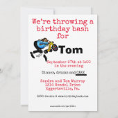 彼のための面白い誕生日パーティーの招待状 招待状 (裏面)