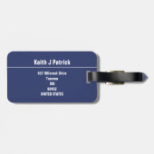 彼のための黒いストライプモダンのクールで男らしいスタイリッシュ ラゲッジタグ (裏面横)