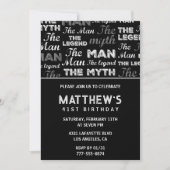 彼のための黒41歳の誕生日招待 Myth Legend 招待状 (正面)
