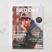 彼のための13歳の誕生日招待状雑誌カバー 招待状 (正面)