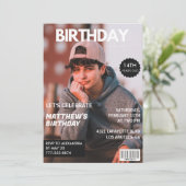 彼のための14歳の誕生日の招待状マガジンカバー 招待状 (スタンド正面)