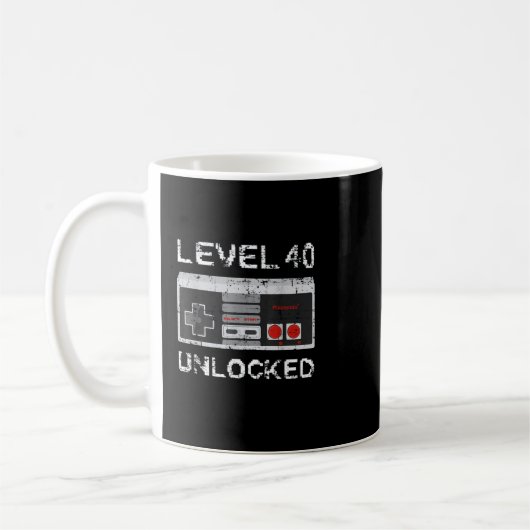 彼のための40歳の誕生日ギフトLevel 40ロック解除T コーヒーマグカップ (左)