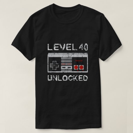 彼のための40歳の誕生日ギフトLevel 40ロック解除T Tシャツ (デザイン正面)