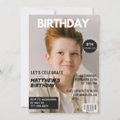 彼のための8歳の誕生日招待状雑誌の表紙 招待状 (正面)