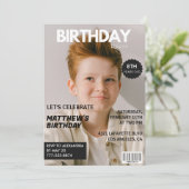 彼のための8歳の誕生日招待状雑誌の表紙 招待状 (スタンド正面)