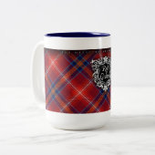 彼のためカスタマイズ可能な青いマグ-赤いLichtie - - ツートーンマグカップ (正面左)