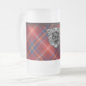 彼のためカスタマイズ可能なLichtieの赤いガラスマグ- フロストグラスビールジョッキ (正面左)