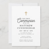 彼のためシンプルにモダンエレガント金ゴールド交差 招待状 (正面)