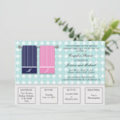 彼のと彼女のタオル モダンカップルシャワー 招待状 (スタンド正面)